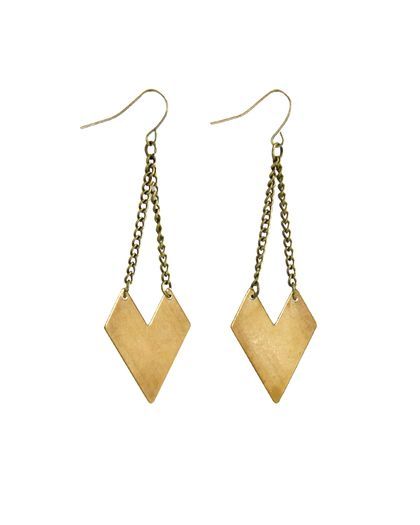Pretty geometric drop earrings in brass