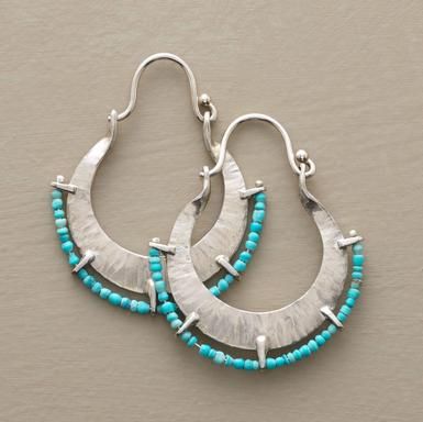 ~ Turquoise Trimmed Hoops ~