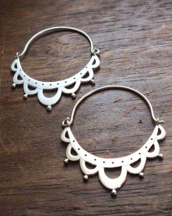 lace antiquity hoop earrings hand crafted by AThousandJoys