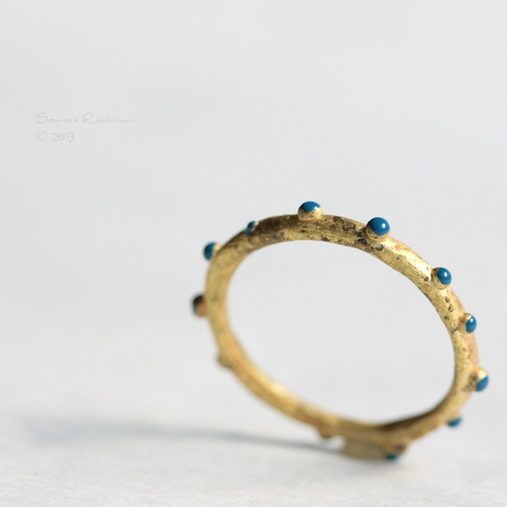 Blue Bubbles Golden Ring