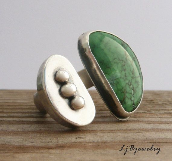 Laura Jane Bouton, Italy: sterling and green turquoise ring