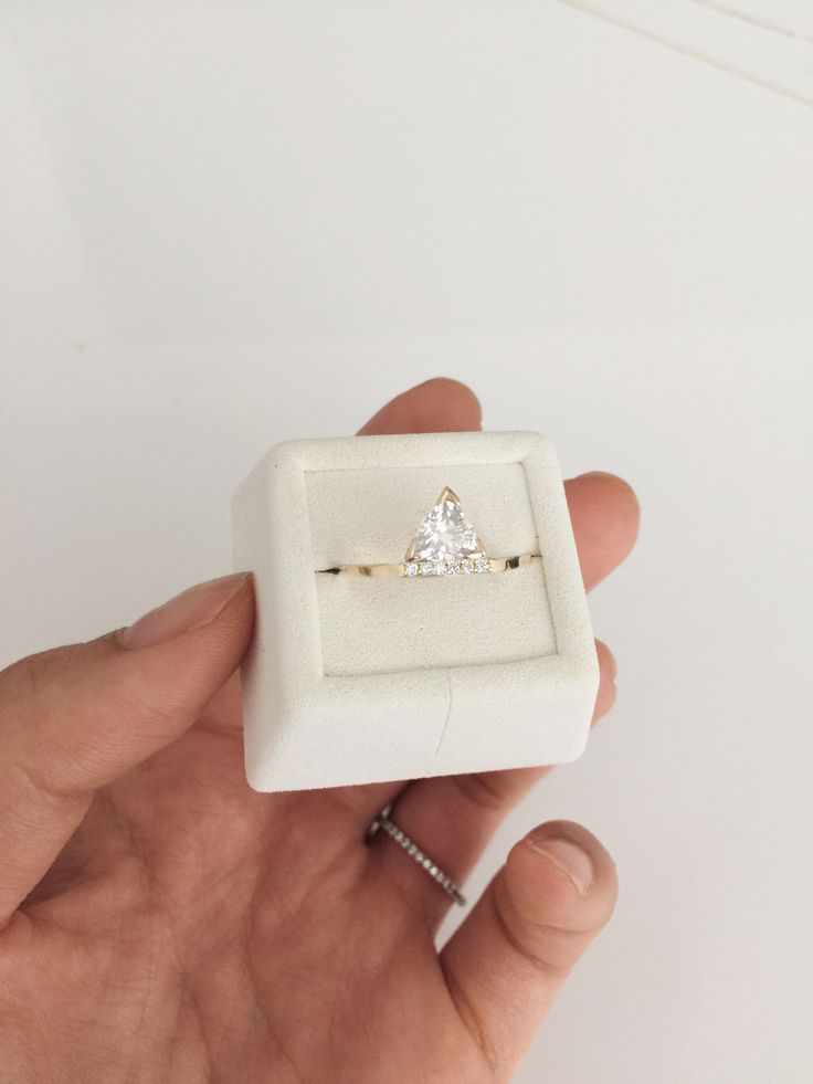 MIRLO custom trillion diamond engagement ring by Katherine Kim www.mirlonewyork....