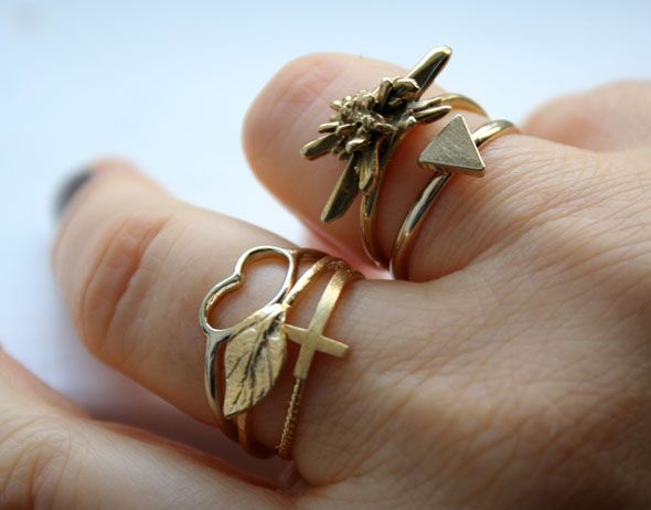 Orelia rings from Topshop and Gaia ring by Andy Lifschutz