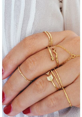 Gold Simple Hammered Knuckle #Ring
