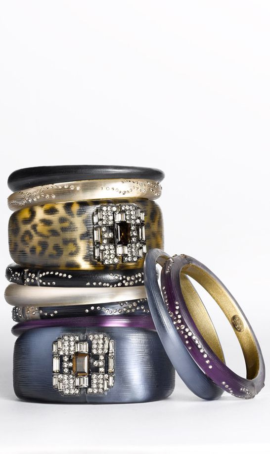 Alexis Bittar stacked bangles.