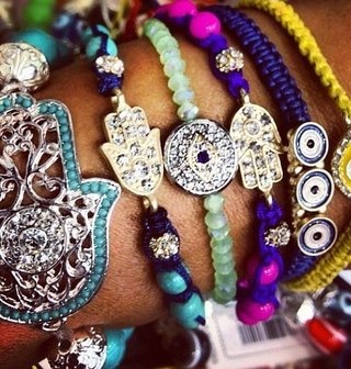 Awesome bracelet stack going on here.