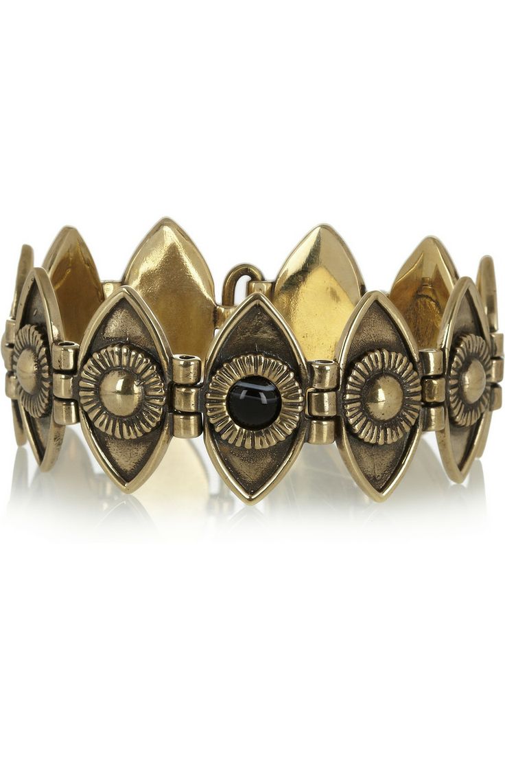 Pamela Love | Eye burnished gold-tone onyx bracelet | net-a-...