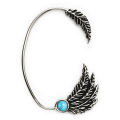 Pamela Love Feather Ear Cuff with turquoise