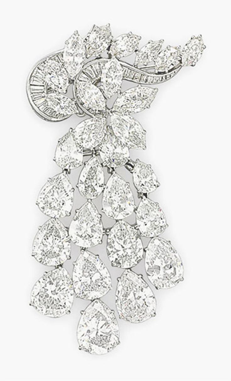A diamond cluster brooch, by Harry Winston. Estimate $100,000-150,000. This lot ...