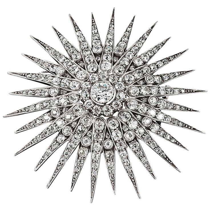 Diamond sunburst brooch pendant | From a unique collection of vintage brooches a...