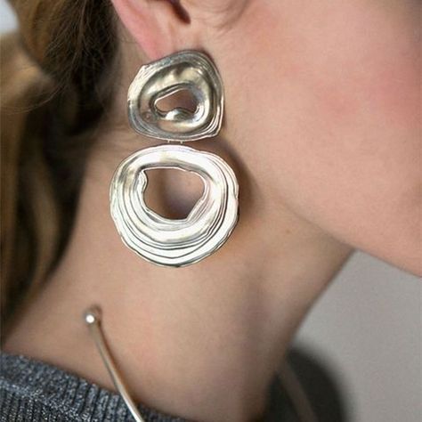 LEIGH MILLER - white bronze double whirlpool earrings