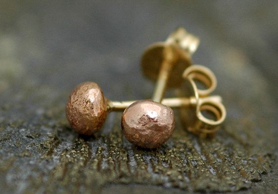 Little Rose Gold Drop Earrings by Specimental on