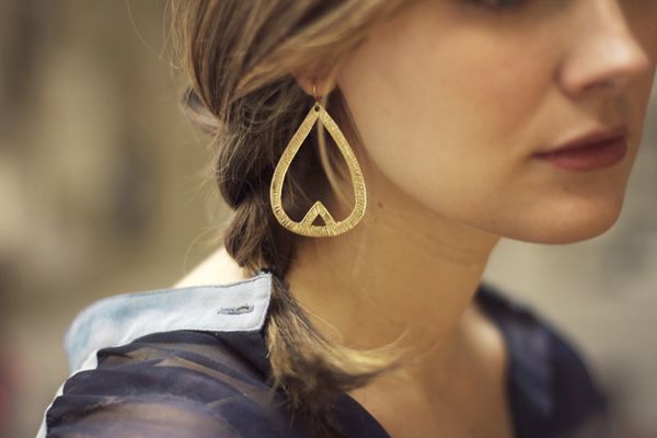 Odette - brass earrings