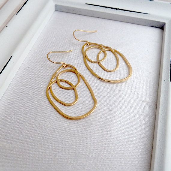Porsby Design | Abstract gold plated earrings     renegadecraft.com...