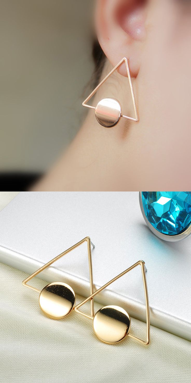 Product Information - Product Type: Pair of Earrings (2) Hoop Earrings Triangle ...