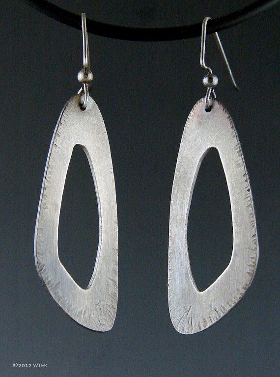 Silver Empty Triangle Earrings