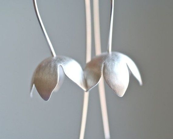 Sterling Bell Flower Earrings,  Kathi Roussel