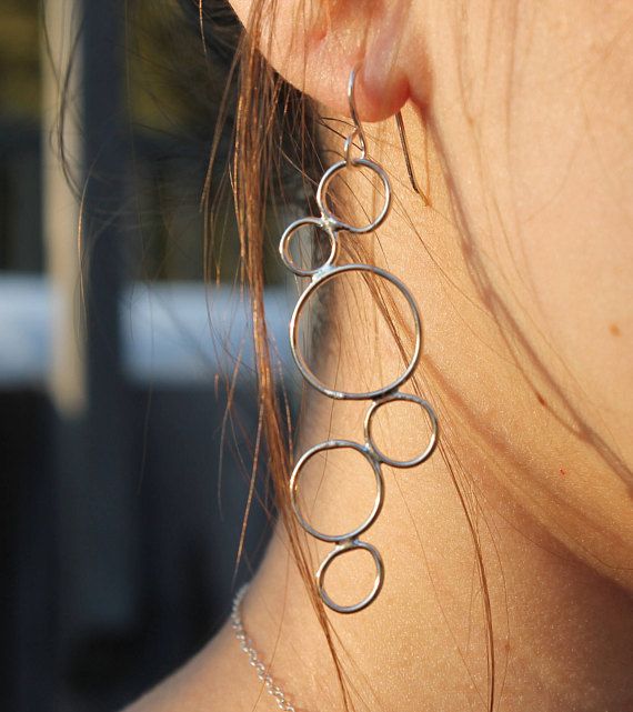 These fun and whimsical silver bubble earrings are hand-formed into organic circ...