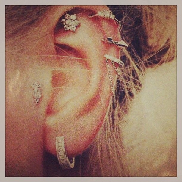 ear piercings #pierced #earrings #jewelry #accessorize #accessories #cartilage