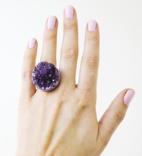 This ring has a dreamy circular-cut Amethyst stone; makes a great gift for Febru...