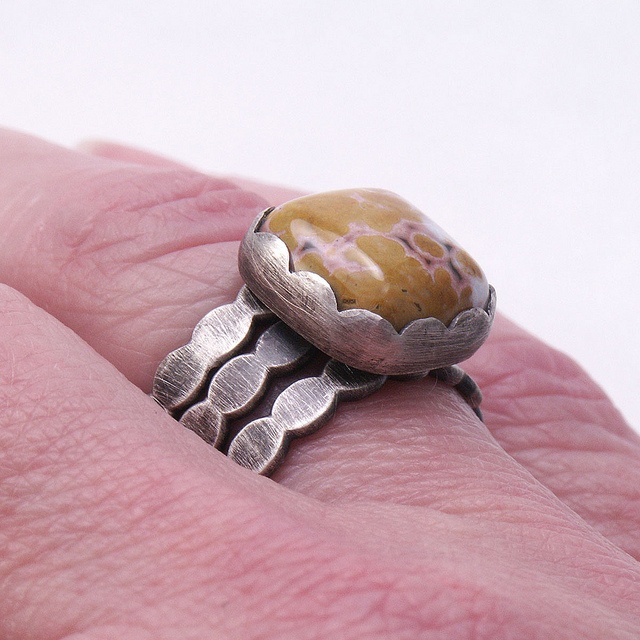 sterling silver and jasper   Rachelle-RAW1-3 by mikeandmaryjewelry,