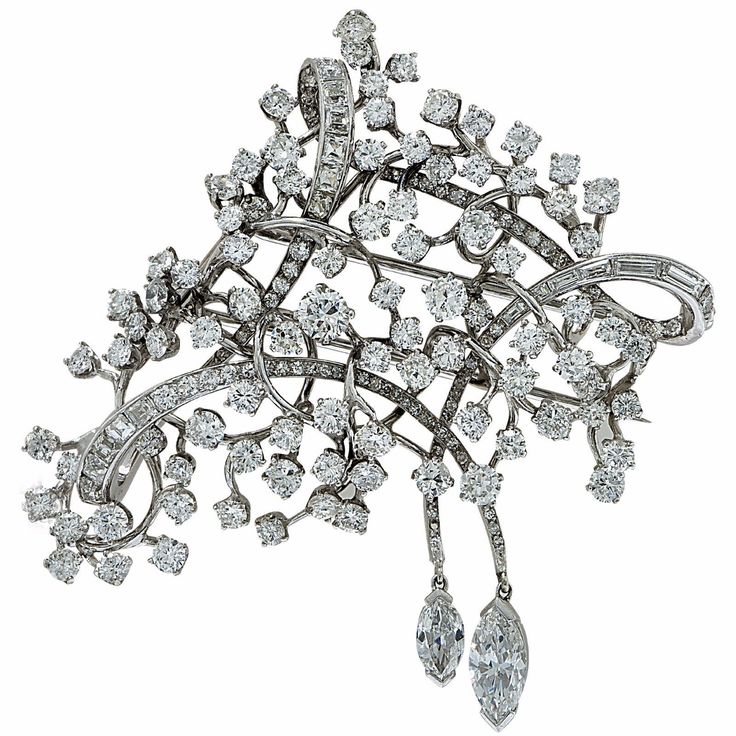 Beautiful 1950s Platinum Diamond David Webb Pin Brooch | eBay