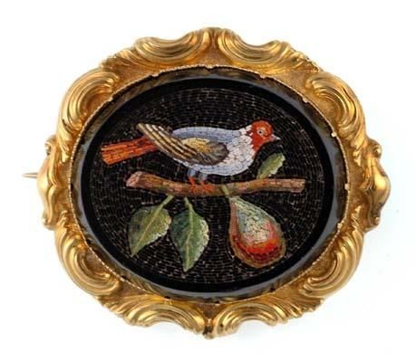 Micro Mosaic Jewelry | An antique micro mosaic bird brooch, the fine ... | A Jew...