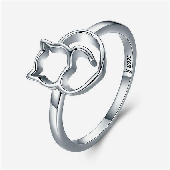 Cat Heart Ring #SilverJewelry