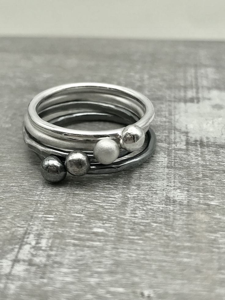 Ombré Sterling Silver Stacking Rings