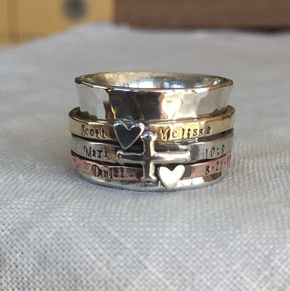 Personalized Family Spinner Ring Customizable by ShesSoWitte