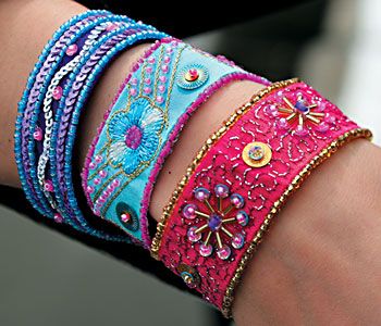 Embroidered bracelets - these are gorgeous!!