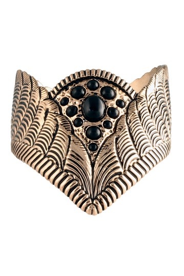 Onyx Stone Wing Bracelet