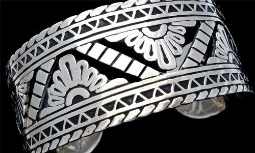 Signed Amparo Hand Made Sterling Silver Wide Cuff Vintage Bracelet | eBay
