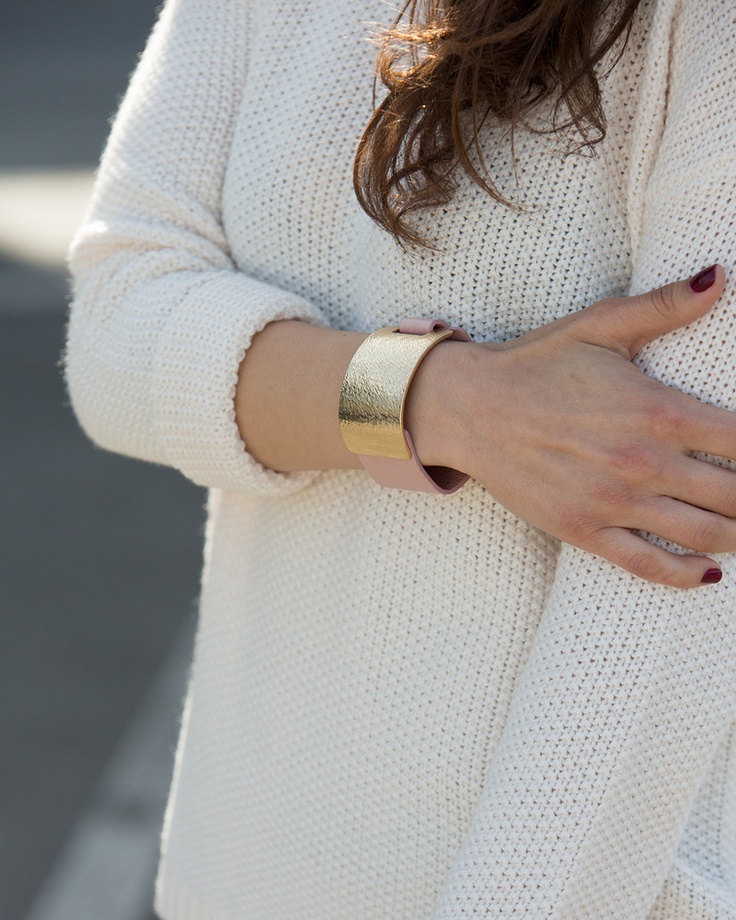 leather and gold cuff