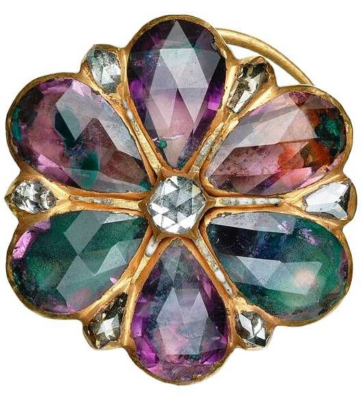 From the Cheapside Hoard A Rosette Broach with Amethyst and Diamonds