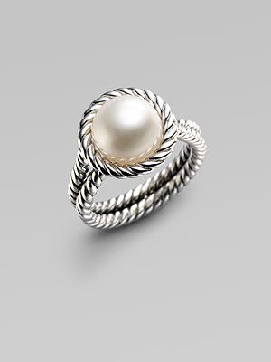 David Yurman - White Freshwater Pearl & Sterling Silver Cable Ring