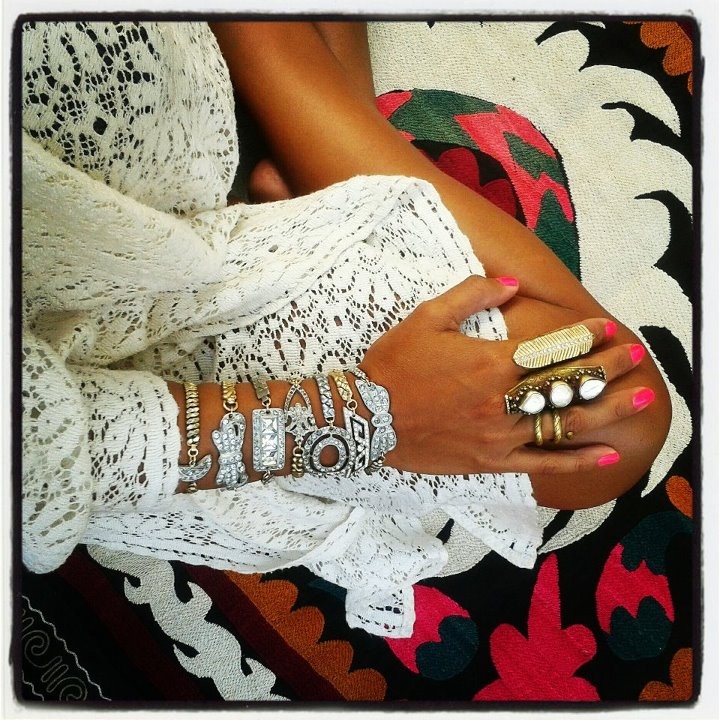 Natalie B. one-of-a-kind watchband bracelets + 3 pearl saddle ring