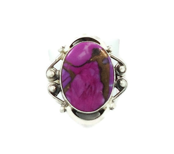 Purple Copper Turquoise sterling silver ring  by InVintageHeaven, $35.00