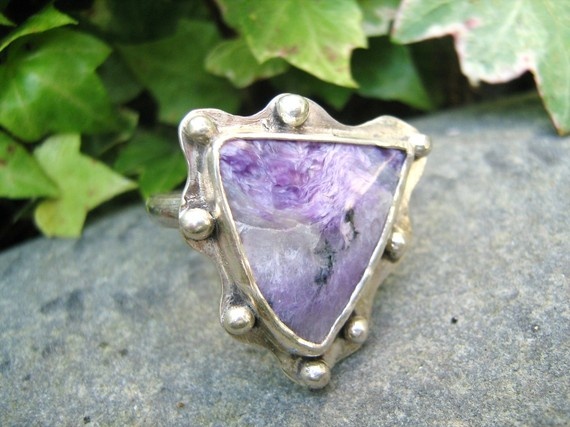 Ring  I Shall Wear Purple sterling silver with by Brightstar109, £53.00
