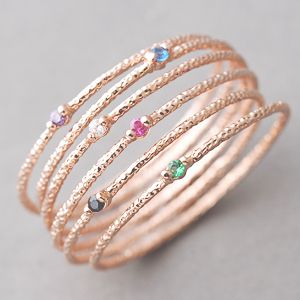 Rose Gold Stackable Rings Set of 6