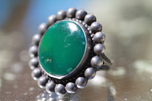 Vintage Navajo Wrought 925 Sterling Silver Satellite Turquoise Ring | eBay