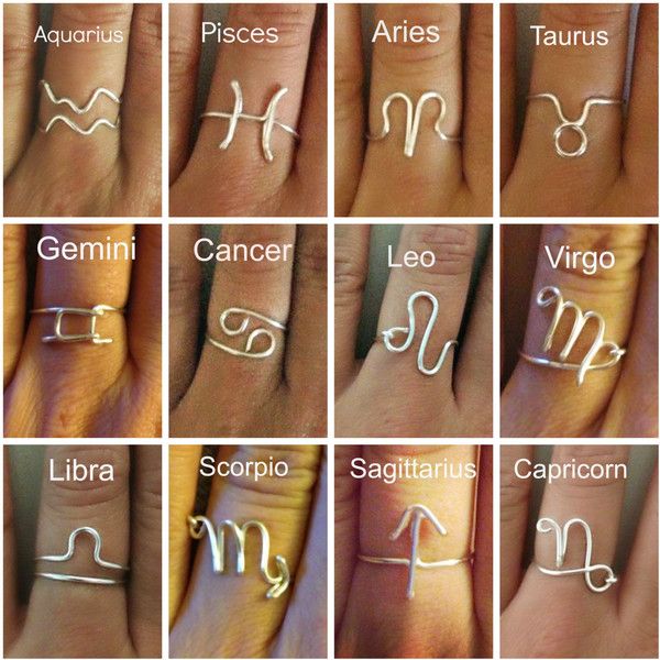 Zodiac Sign Ring ($9) ❤ liked on Polyvore featuring jewelry, rings and bracele...