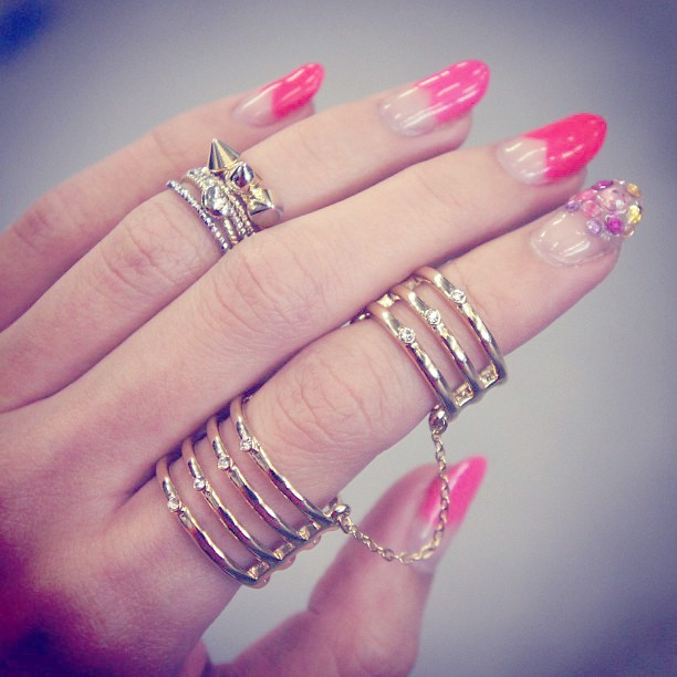 love her nails + rings