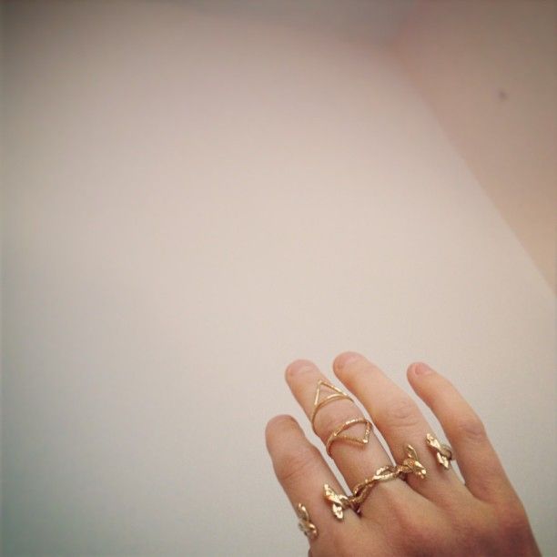 odette klaia cage ring + the protector three finger ring