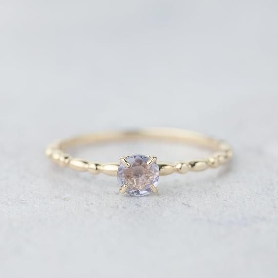 Unique engagement rings | Natural unheated blue sapphire ring, solitaire engagem...