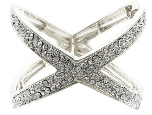 Pavé Crystal Crossover Bracelet Stretch Gorgeous Unique R... www.amazon.com/...