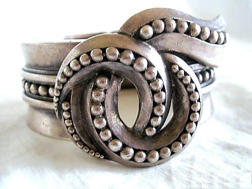 Bracelet |  Margot de Taxco.  Sterling Clamper Bracelet