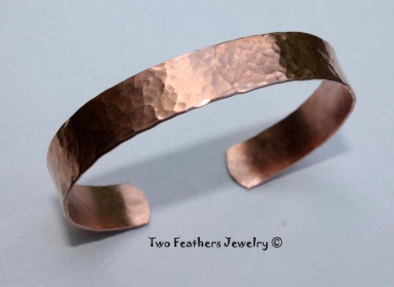 Hammered Copper Cuff Bracelet Hammered Cuff by TwoFeathersJewelry, $21.95 #coppe...