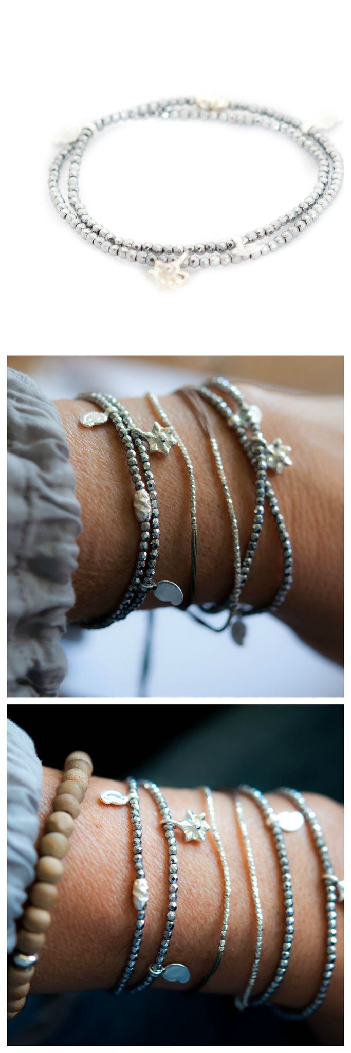 Silver Hematite double wrap bracelet by Vivien Frank 25% off the entire website ...