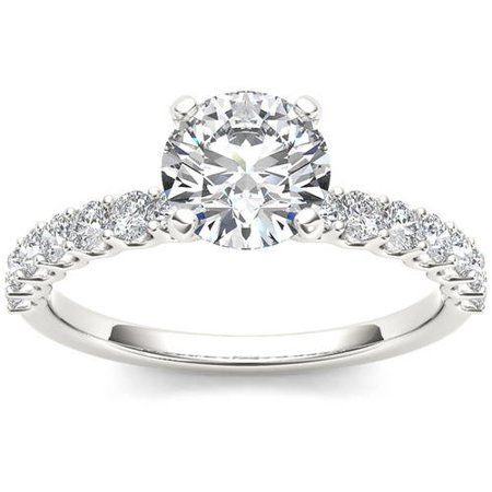 Classic 1 Carat T.W. Diamond engagement ring.  #affiliate #enggementring #rings ...